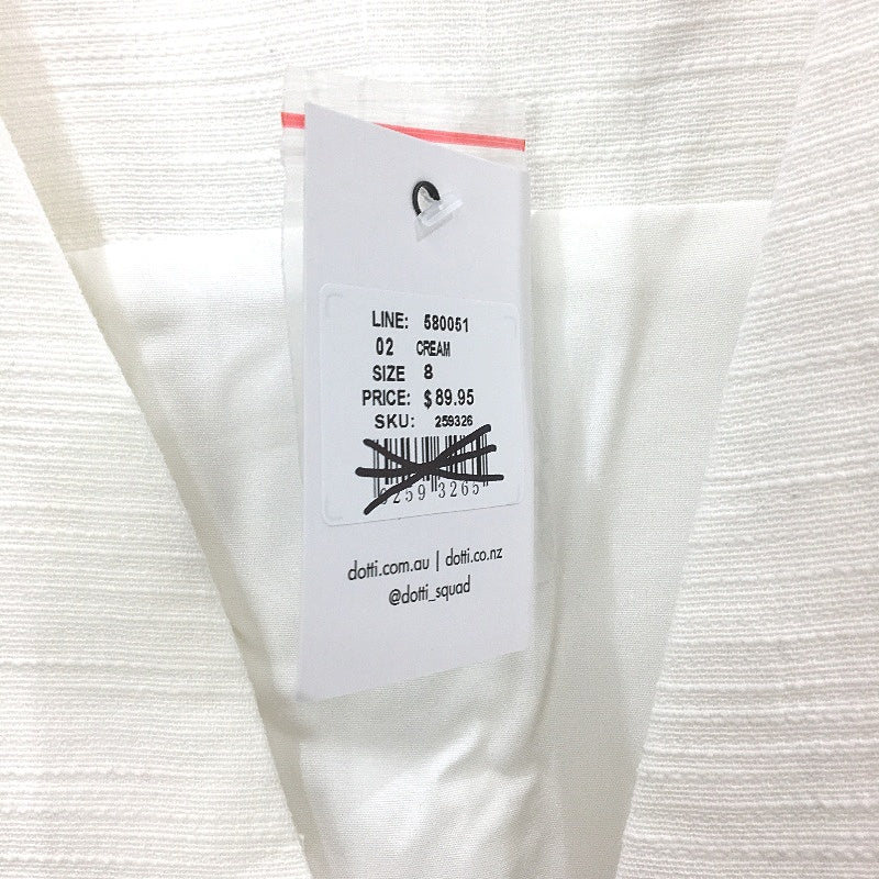Dotti Ellie White Longline Vest Single Button Closure Ladies Size AU 8 NEW