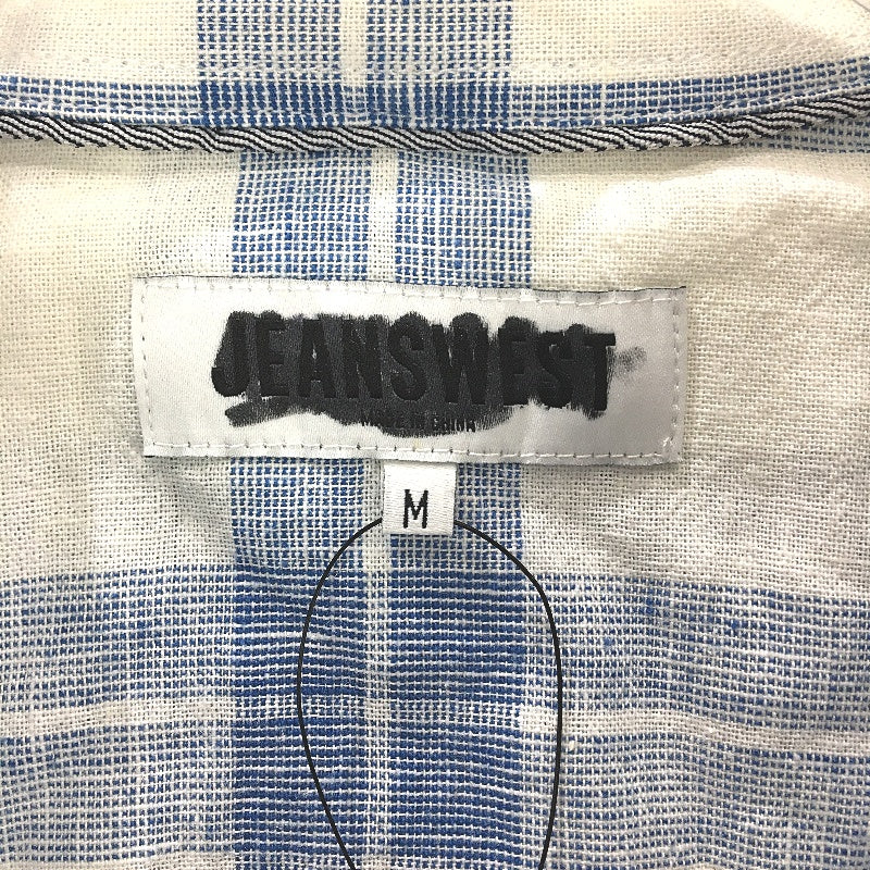 Jeanswest Plaid Blue & White Patterned Long Sleeve Shirt Mens Size Medium