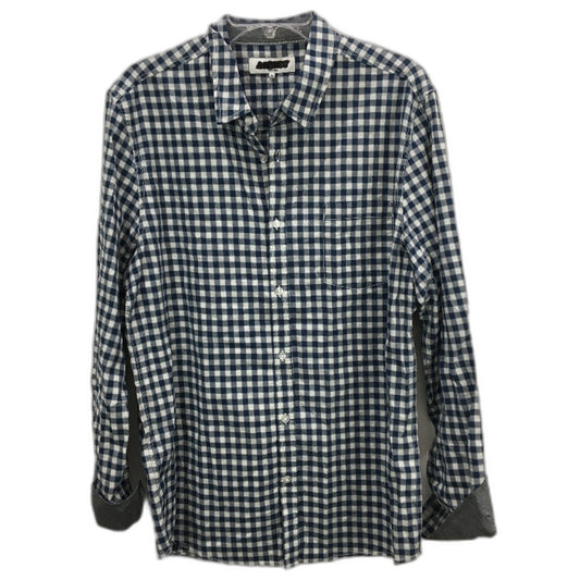 Jeanswest Robinson Check Navy & White Long Sleeve Shirt Mens Size Medium