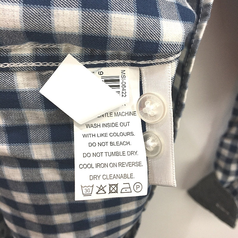 Jeanswest Robinson Check Navy & White Long Sleeve Shirt Mens Size Medium
