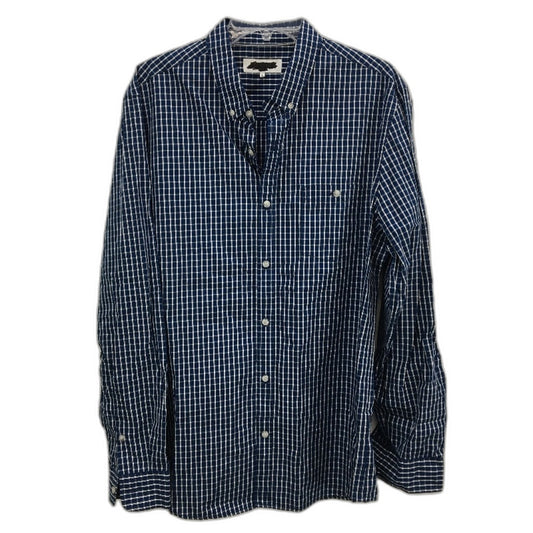 Jeanswest Jeremy Check Navy & White Long Sleeve Shirt Mens Size Large