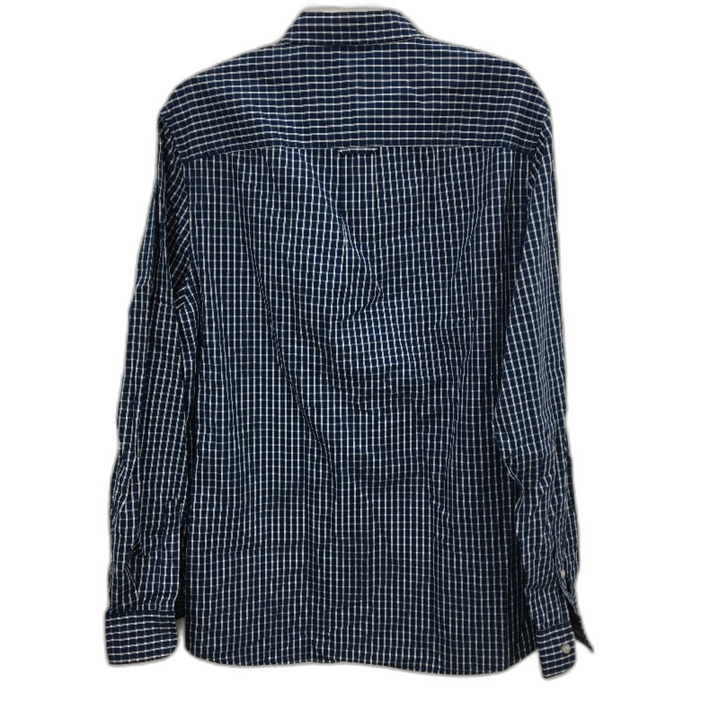 Jeanswest Jeremy Check Navy & White Long Sleeve Shirt Mens Size Large