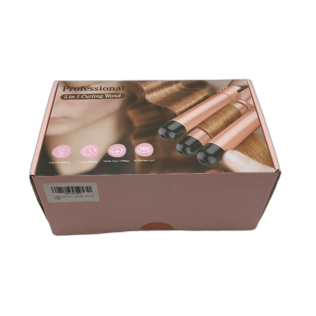 Professional Ceramic 5 In1 Styling Curling Wand Hair Curler Iron 3 Barrel 9-32MM