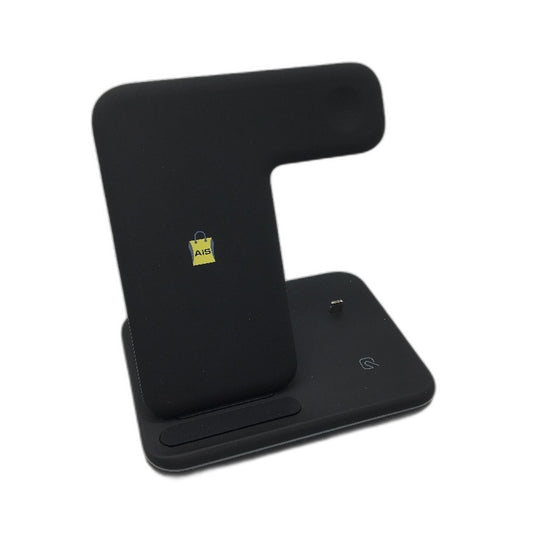 Wireless 15W 3 In 1 Fast Charger Blk Charging Station Lightning iPhone Apple Watch