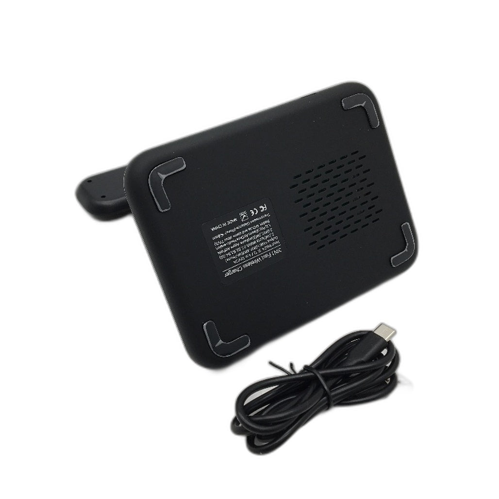 Wireless 15W 3 In 1 Fast Charger Blk Charging Station Lightning iPhone Apple Watch