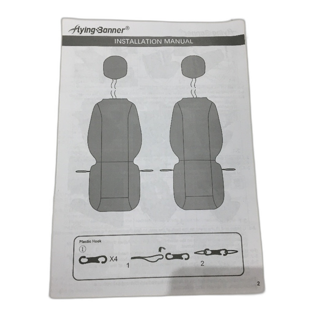 Flying Banner Faux Leather Full Set Car Seat Cover 9 Pcs Interior Protector NEW