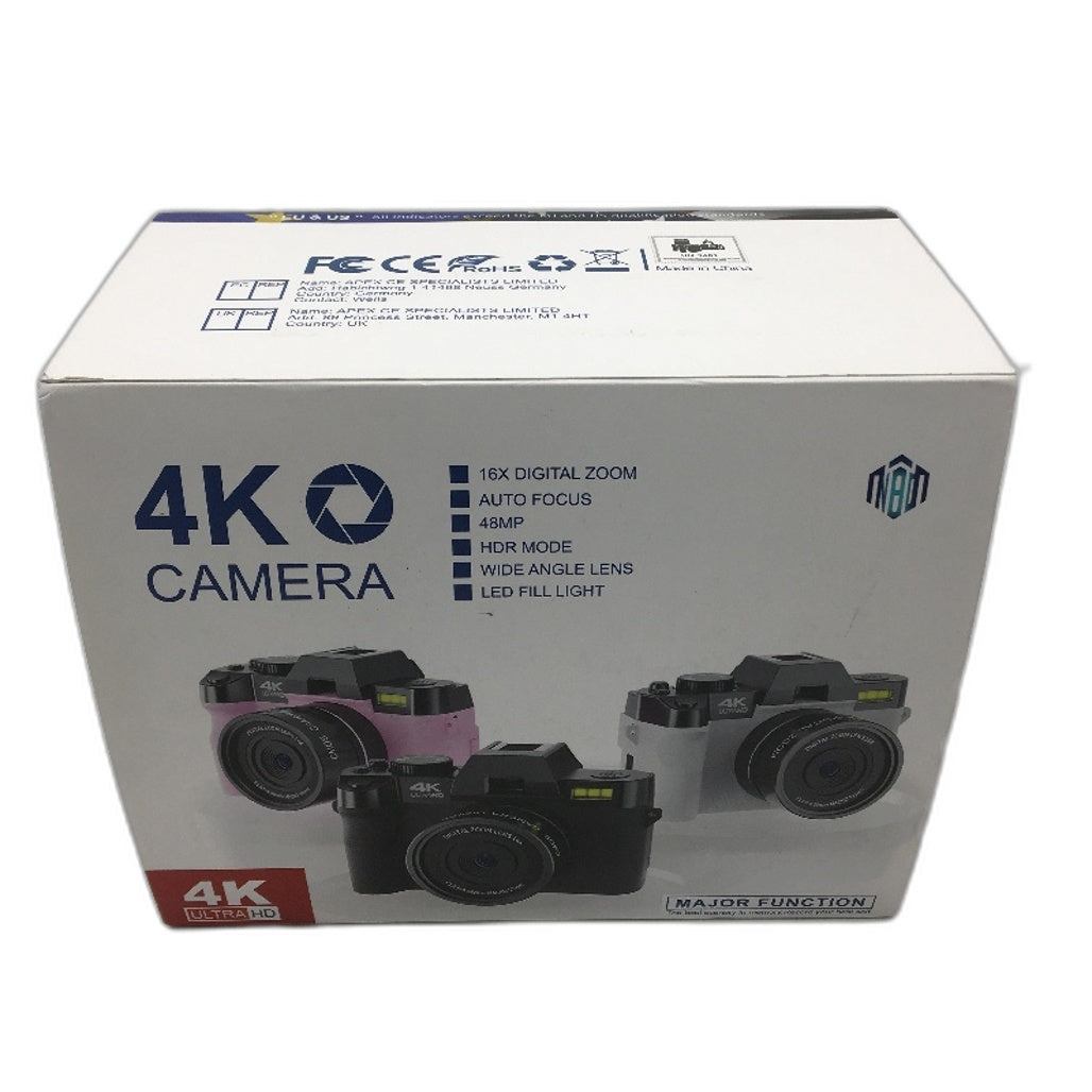 Digital Camera Ultra HD Photography 4K Video 180 Degrees Flip Screen Wide Angle