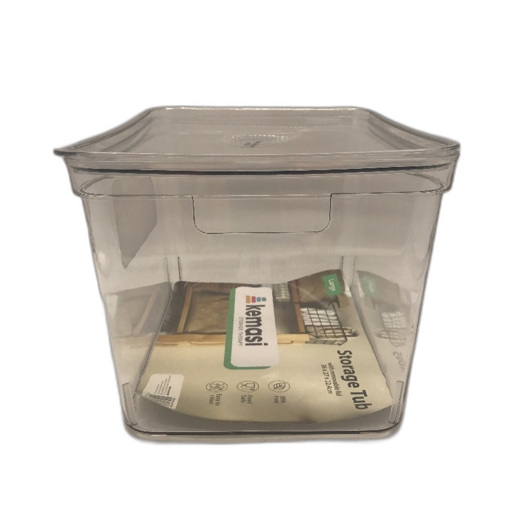 Kemasi 12 Pack Large Clear BPA Free Storage Tub Organizer With Removable Lid NEW