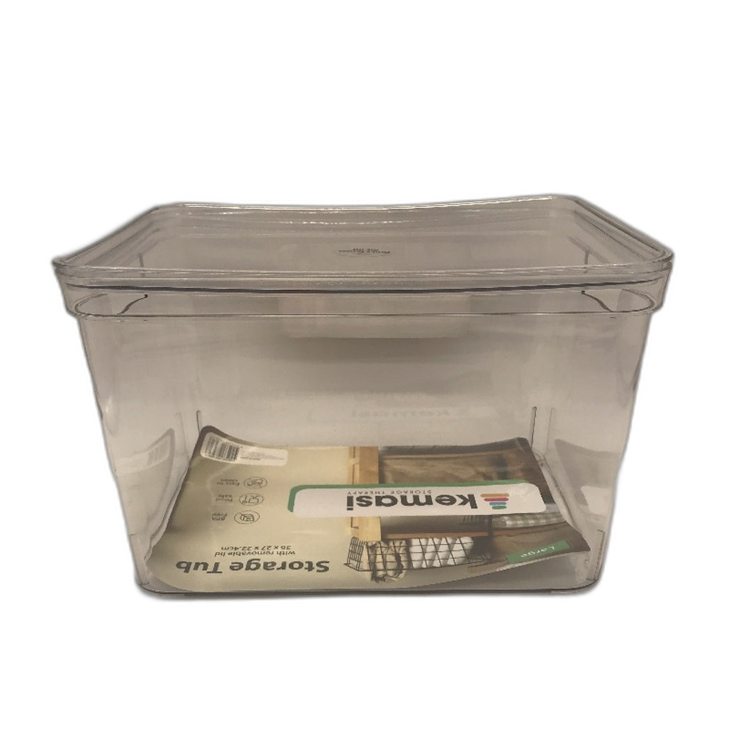 Kemasi 12 Pack Large Clear BPA Free Storage Tub Organizer With Removable Lid NEW