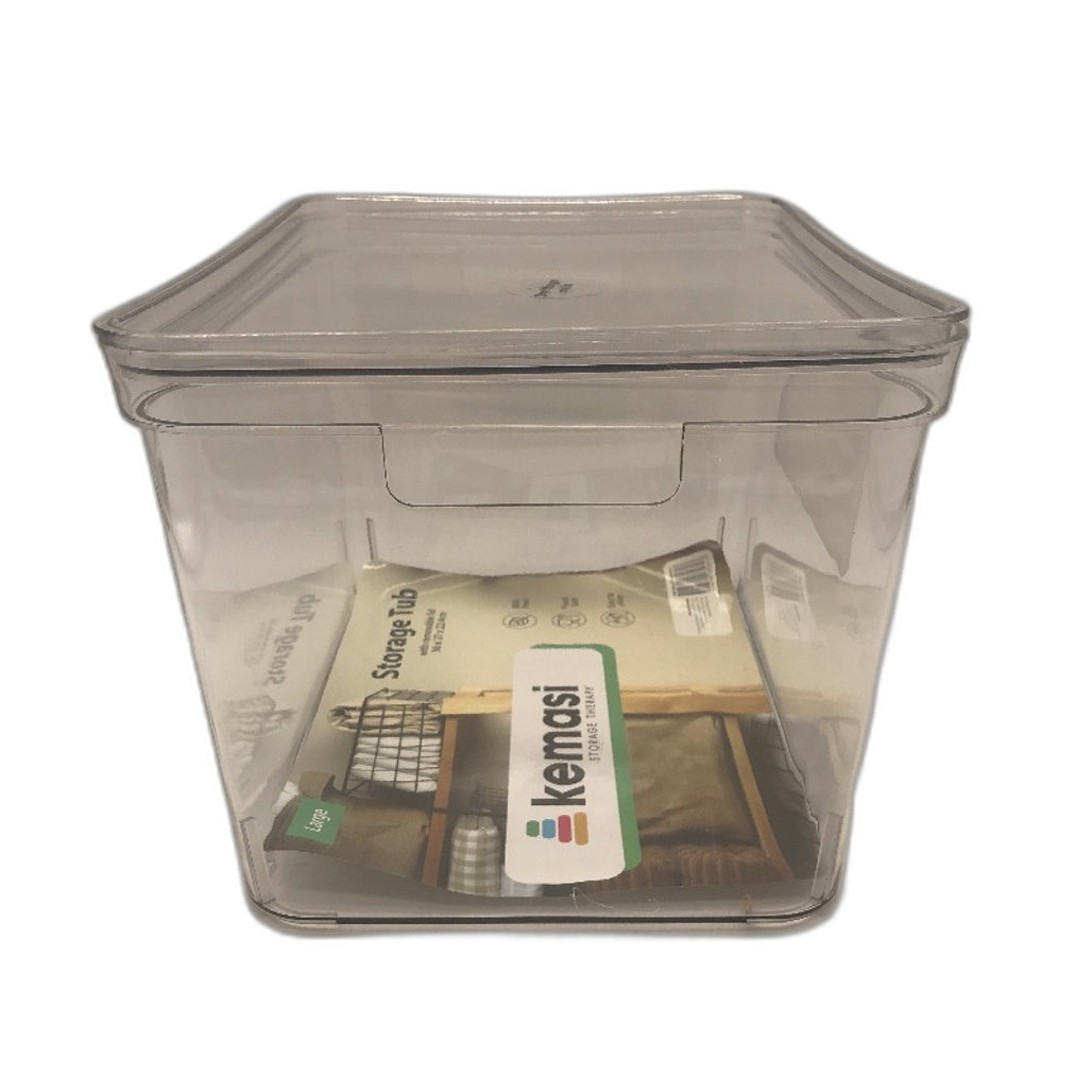 Kemasi 12 Pack Large Clear BPA Free Storage Tub Organizer With Removable Lid NEW