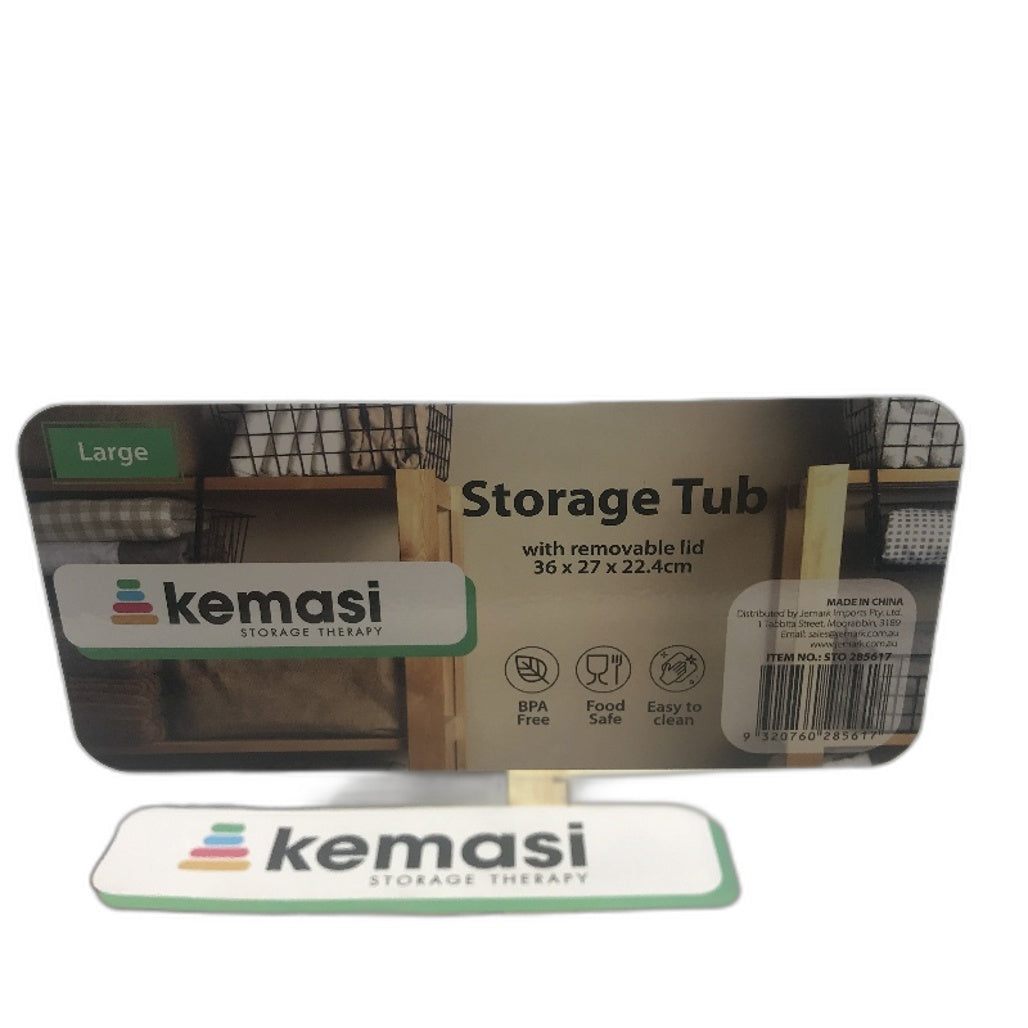 Kemasi 12 Pack Large Clear BPA Free Storage Tub Organizer With Removable Lid NEW
