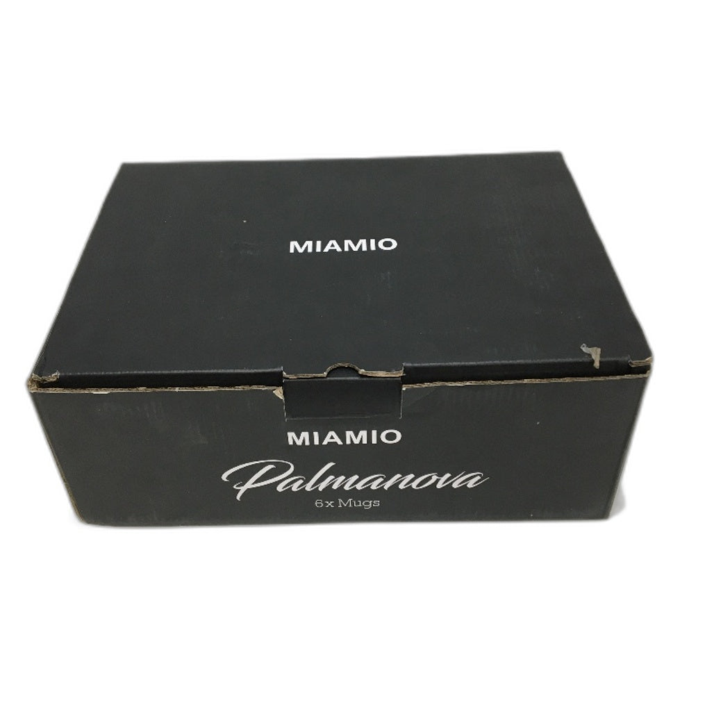 Miamio 6 Piece Palmanova Collection 400mL Ceramic Coffee Mugs in White NEW