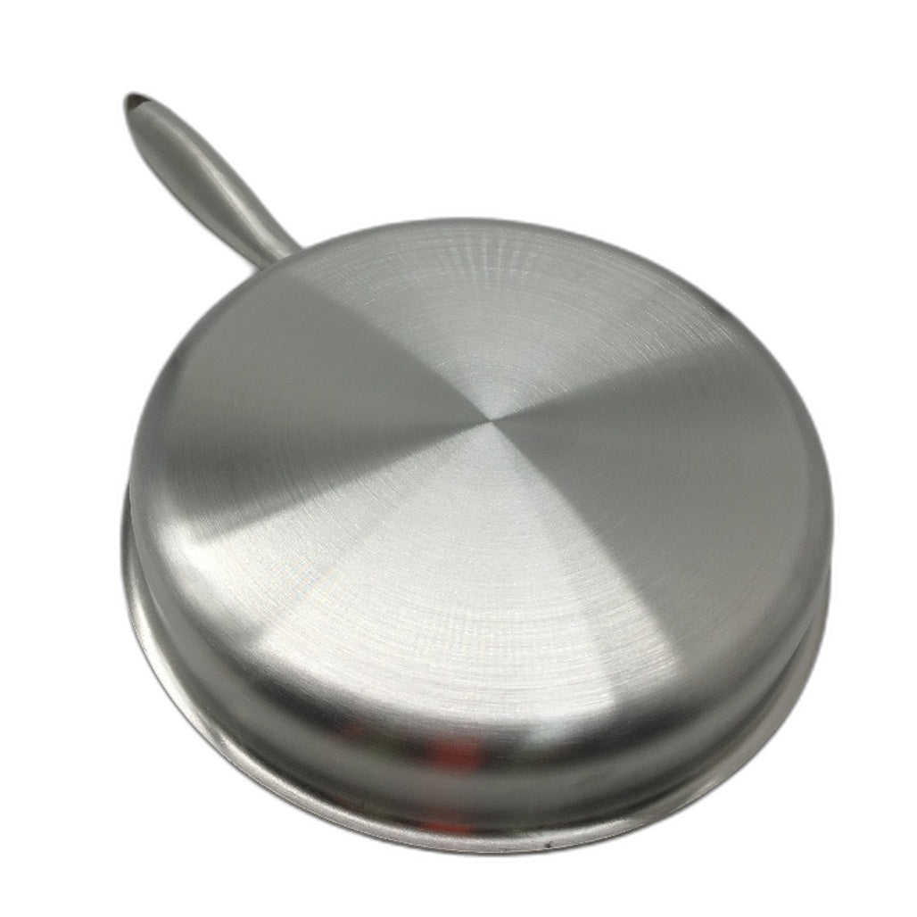 26cm Simple Stainless Steel Silver Frying Pan with Handle NEW