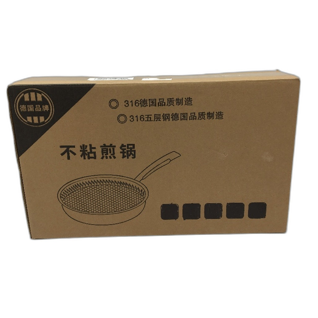 26cm Simple Stainless Steel Silver Frying Pan with Handle NEW