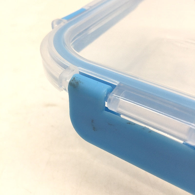 12 Piece 650mL and 180mL Glass Food Storage Container with Blue Lids NEW