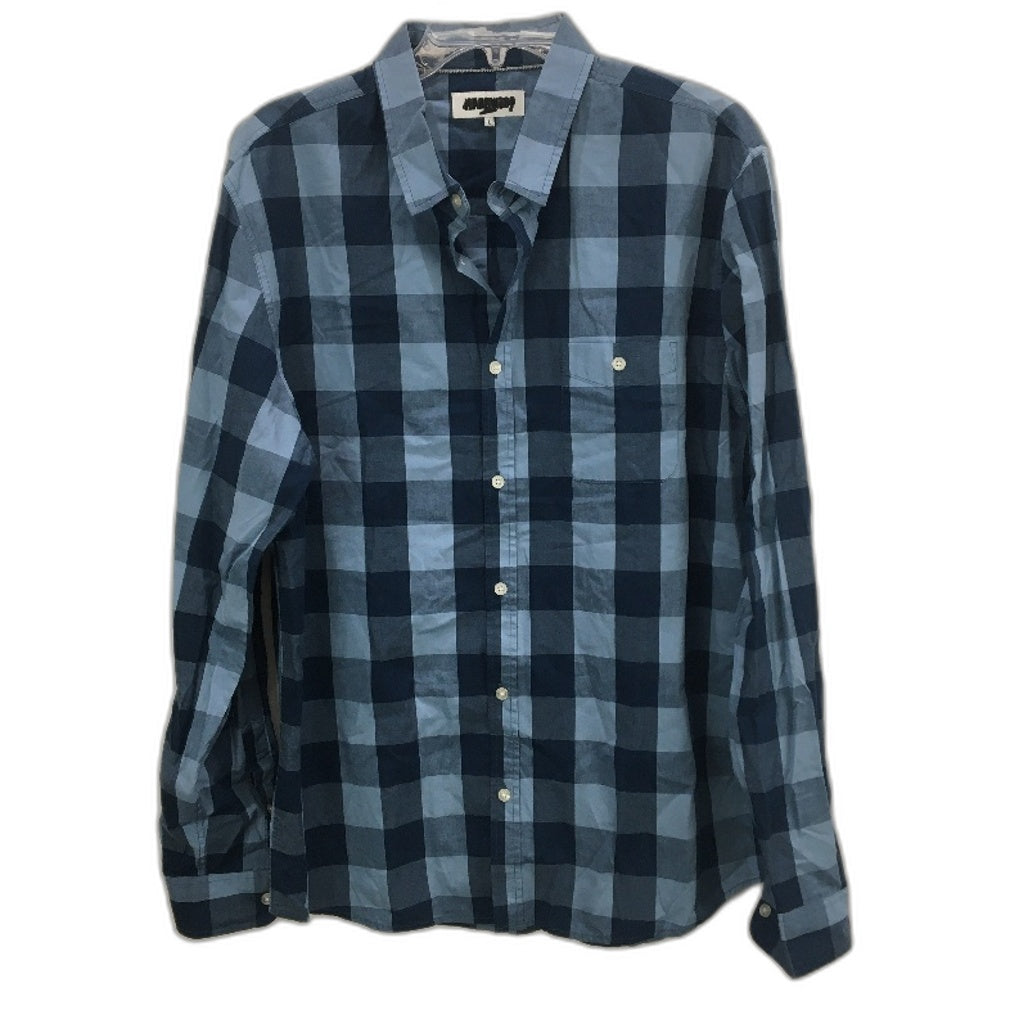 Jeanswest Rutherford Check Plaid Blue Long Sleeve Shirt Mens Size Large