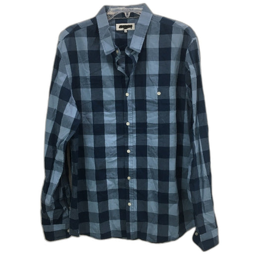 Jeanswest Rutherford Check Plaid Blue Long Sleeve Shirt Mens Size Large
