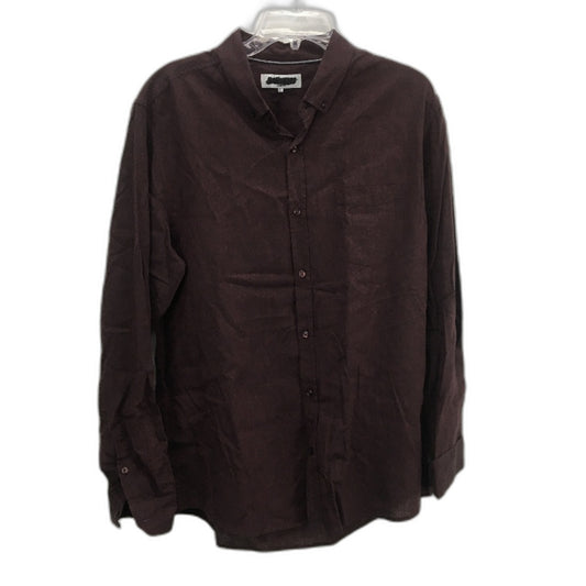 Jeanswest Brando Textured Burgundy Long Sleeve Button Up Shirt Mens Size Large
