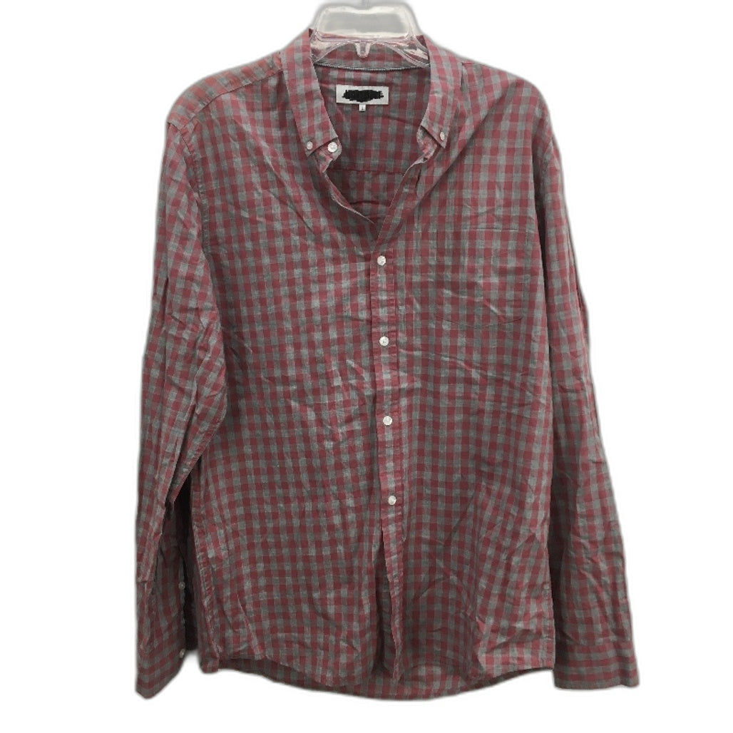 Jeanswest Watkins Grey & Red Check Long Sleeve Button Up Shirt Mens Size Large