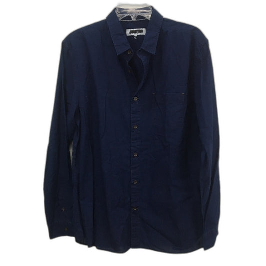 Jeanswest Cooper Navy Plain Long Sleeve Button Up Shirt Mens Size Large