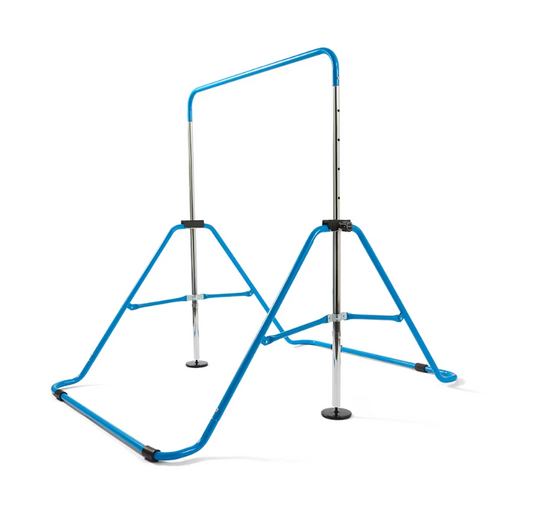 Gymnastics Training Bar Blue & Black Adjustable Height 50kg Weight Capacity