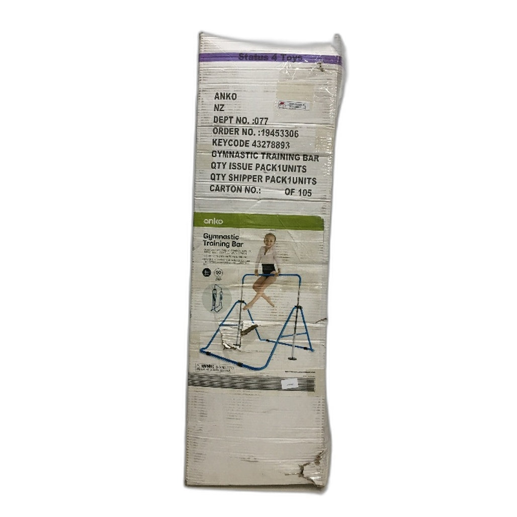 Gymnastics Training Bar Blue & Black Adjustable Height 50kg Weight Capacity