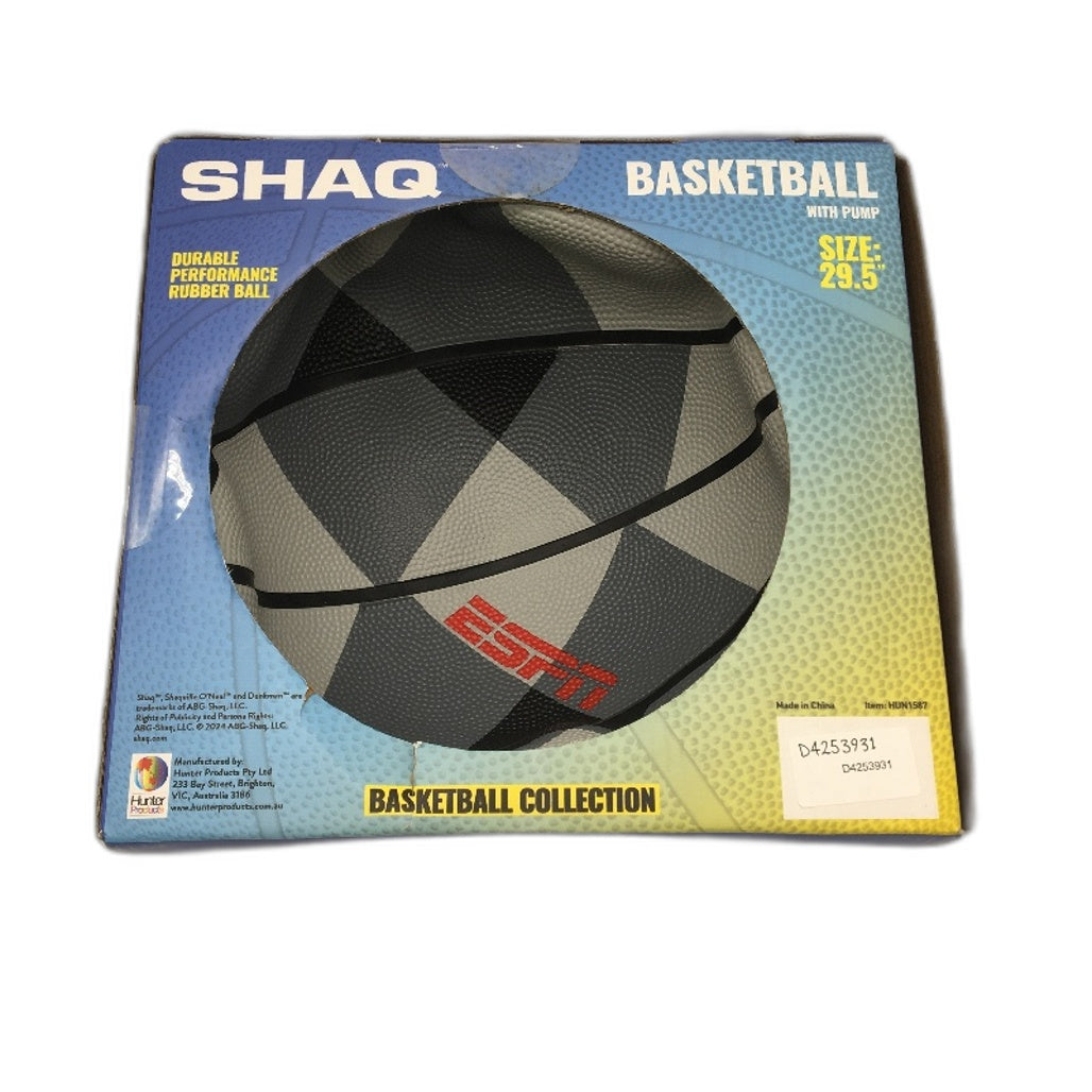 Shaq Official Size 7 Indoor & Outdoor Basketball Grey Patterned 29.5" With Pump