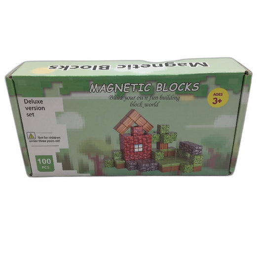 Minecraft Style Magnetic Blocks Deluxe Version Set 100Pieces Ages 3+ NEW
