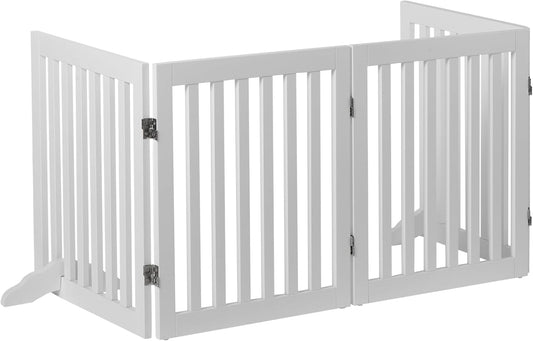 Charlies 4 Panel Freestanding Foldable Wooden Pet Animal Gate NEW