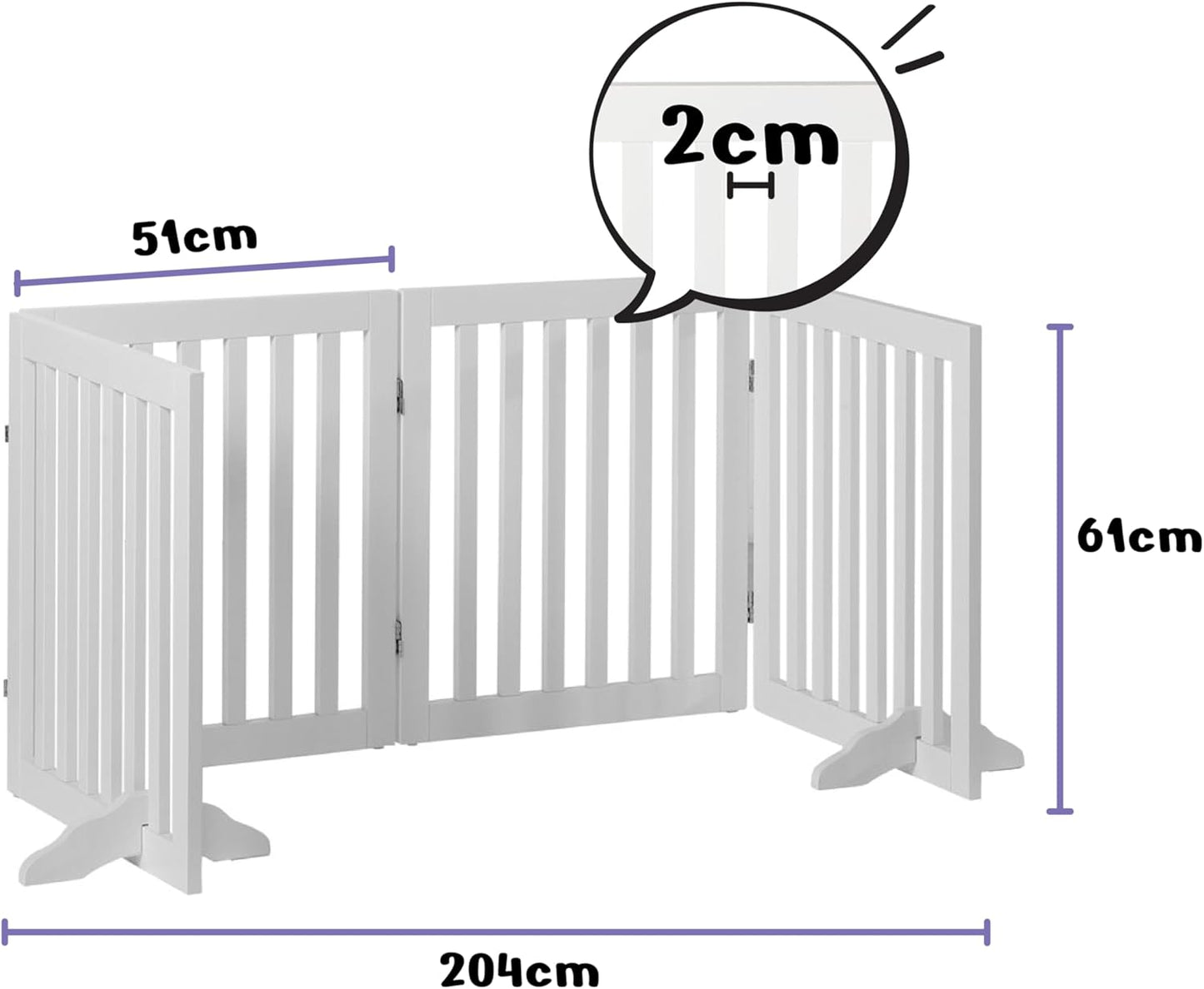 Charlies 4 Panel Freestanding Foldable Wooden Pet Animal Gate NEW