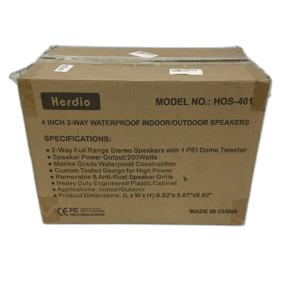 Herdio 4" Outdoor Speakers Indoor Wall Mount Speakers Waterproof Bluetooth NEW