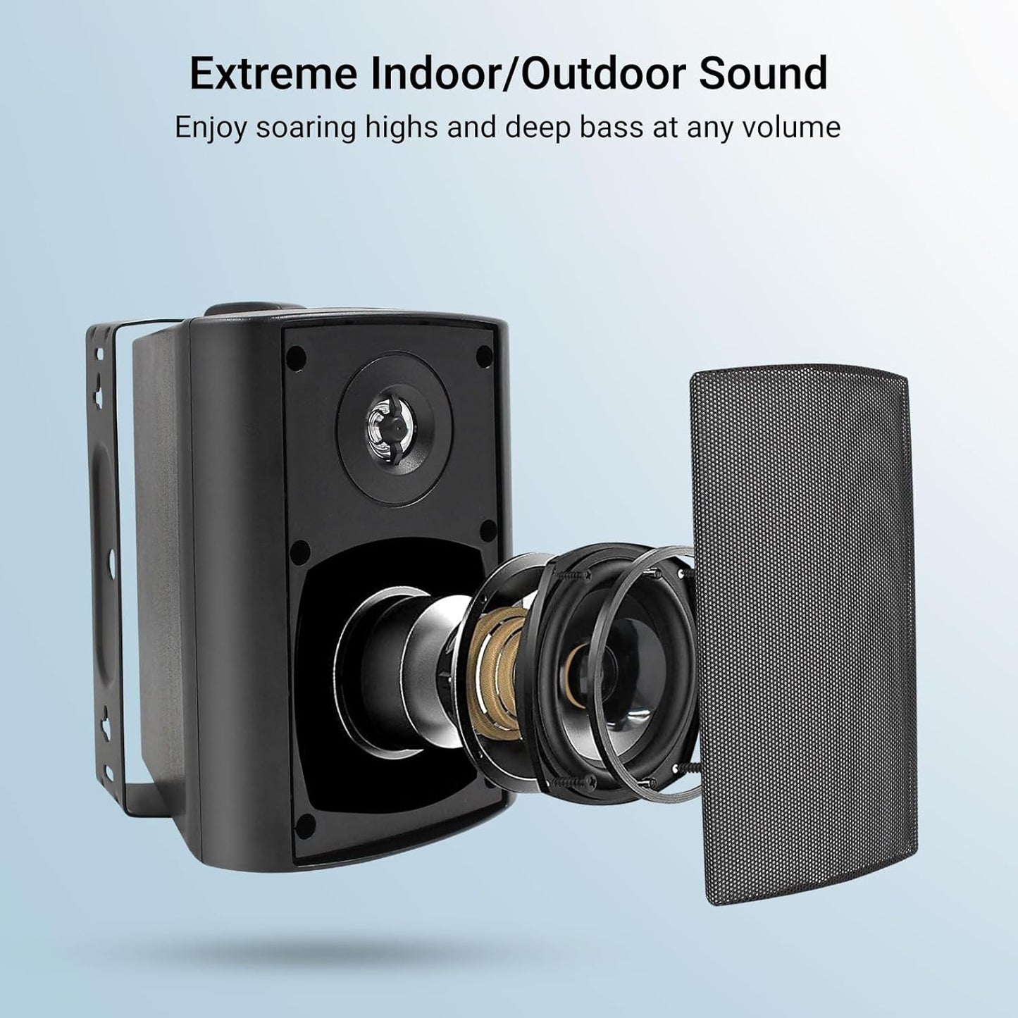 Herdio 4" Outdoor Speakers Indoor Wall Mount Speakers Waterproof Bluetooth NEW