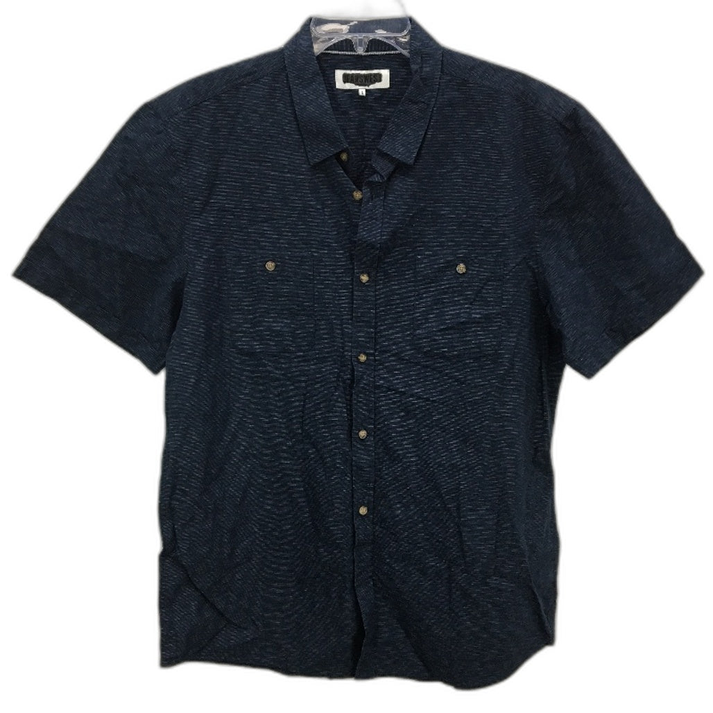 Jeanswest 2Pack Navy Plue Streaks Cotton SSleeve Casual Shirts Mens Size L NEW