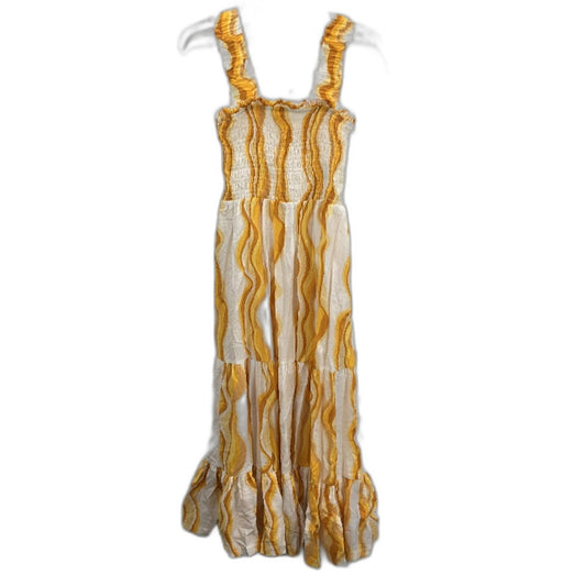 Jeanswest Autumn Tone Butterscotch Swirl Cotton Summer Dress Ladies Size 10 NEW