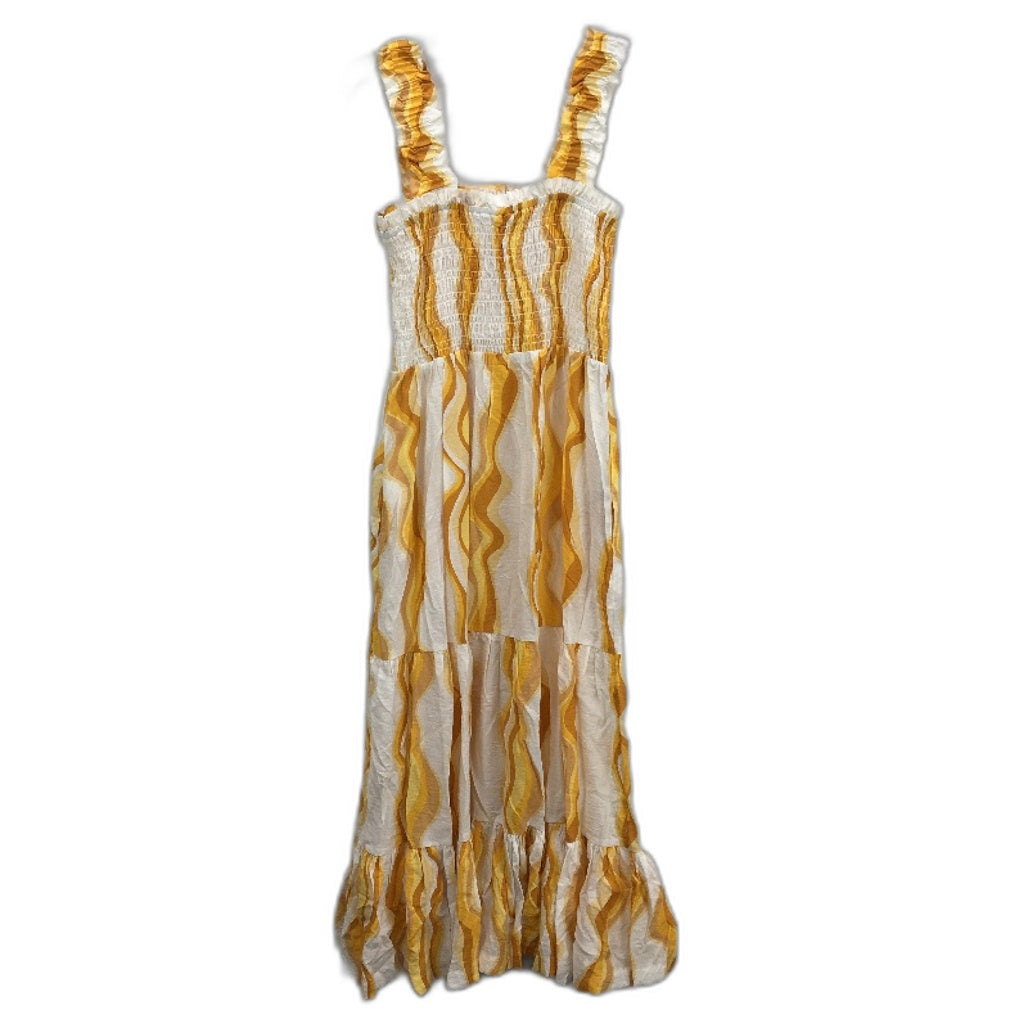 Jeanswest Autumn Tone Butterscotch Swirl Cotton Summer Dress Ladies Size 10 NEW