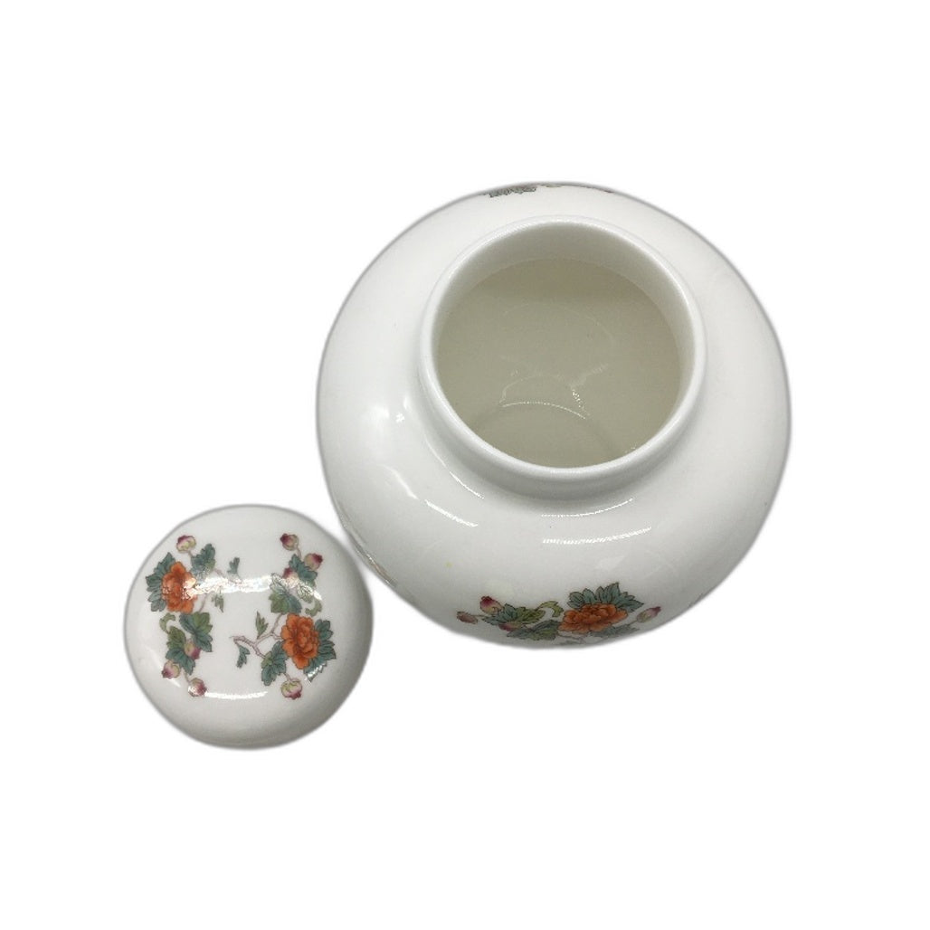 VINTAGE Wedgwood Bone China Made In England Kutani Crane Ginger Jar With Lid