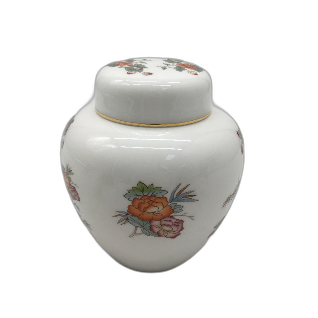 VINTAGE Wedgwood Bone China Made In England Kutani Crane Ginger Jar With Lid