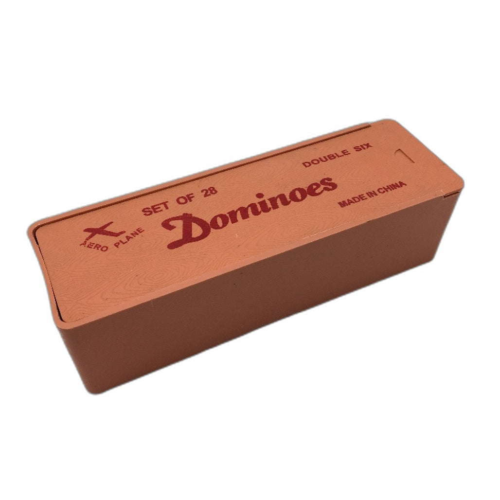 RETRO Aero Plane Set of 28 Double Six Dominoes In Plastic Storage Box
