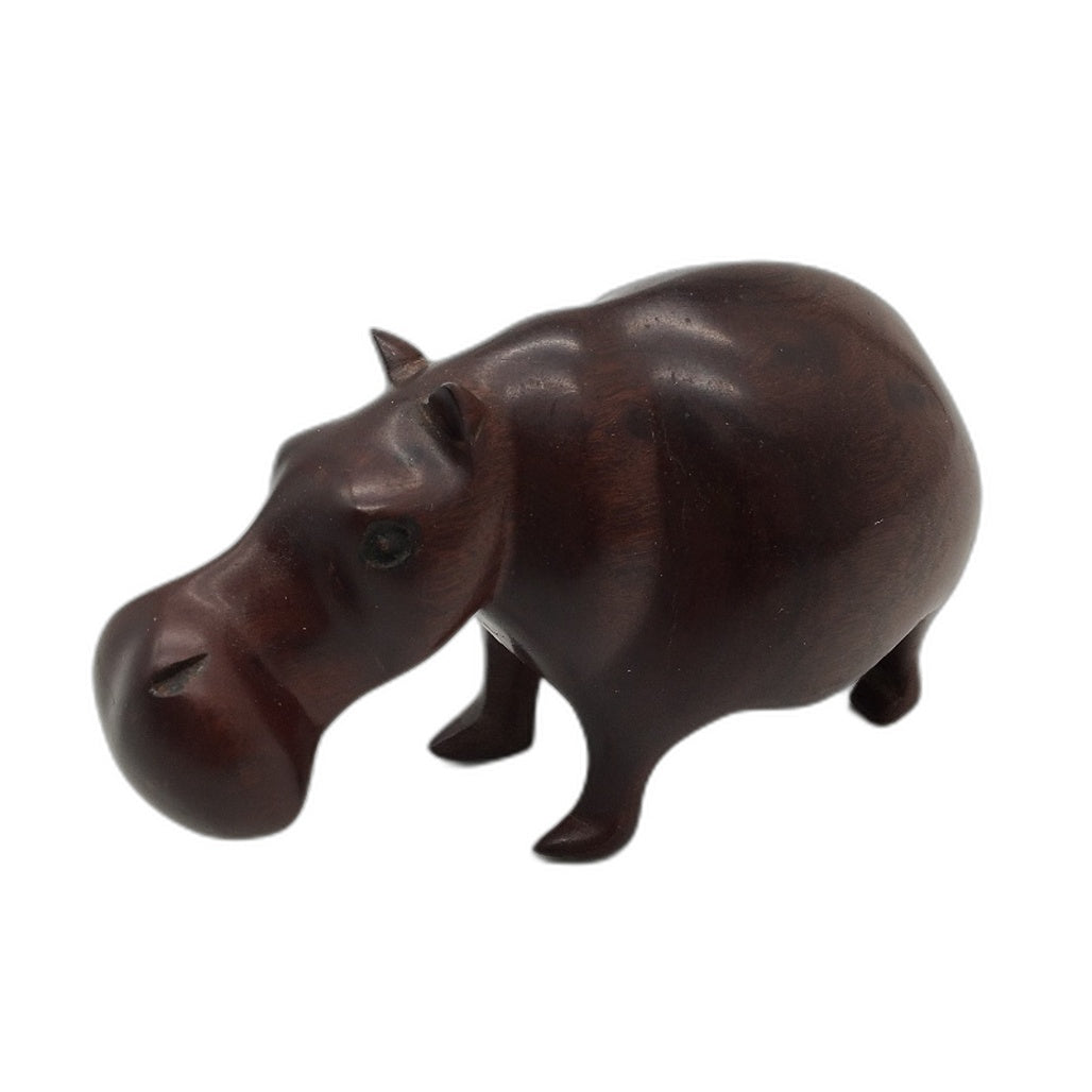 Handcrafted 3 Piece Stained Natural Timber Animal Set Inc Stingray, Hippo & Bird