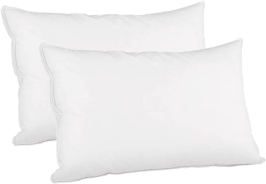 Giselle Bedding 2 Pack 100% Cotton Fabric Cover Duck Feather & Down Pillows NEW