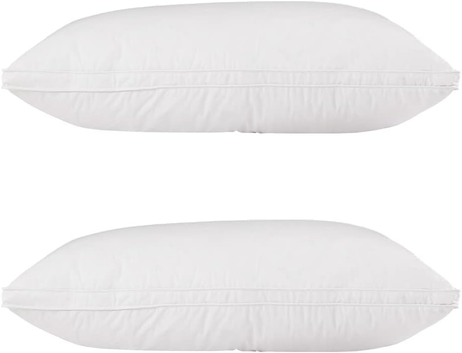 Giselle Bedding 2 Pack 100% Cotton Fabric Cover Duck Feather & Down Pillows NEW