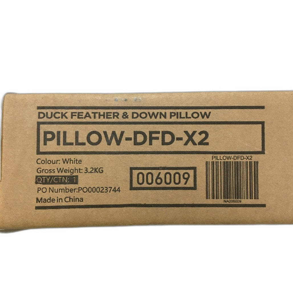 Giselle Bedding 2 Pack 100% Cotton Fabric Cover Duck Feather & Down Pillows NEW