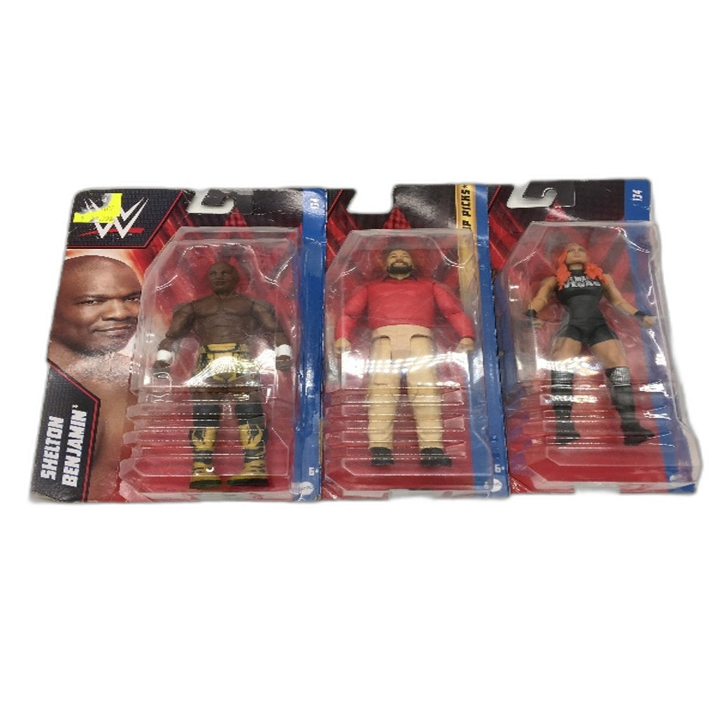 Mattel 2021/2 WWE Wrestling 3 Pce Figurine Pack Inc Becky Lynch Bray Wyatt NEW