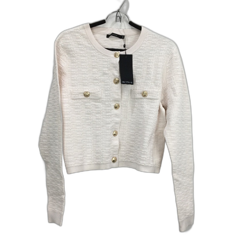 Portmans Kelly Long Sleeve Textured White Cardigan for Women – Medium, Viscose/Nylon NEW