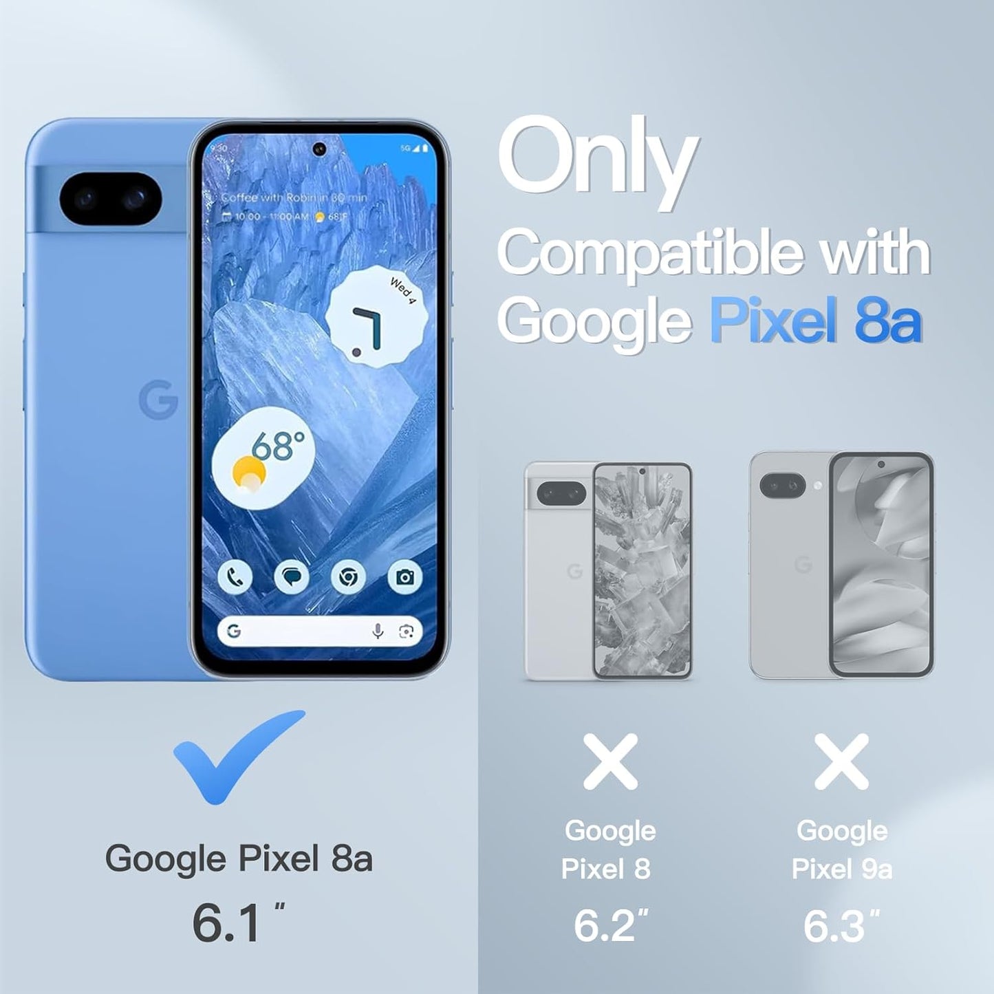 JETech Matte Basic Cases Case for Google Pixel 8a 6.1-Inch Frosted DEMO