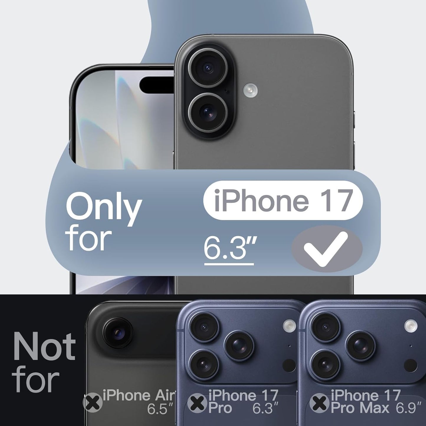 JETech Magnetic Basic Cases Silicone iPhone 17 6.3" Case - Navy Blue NEW