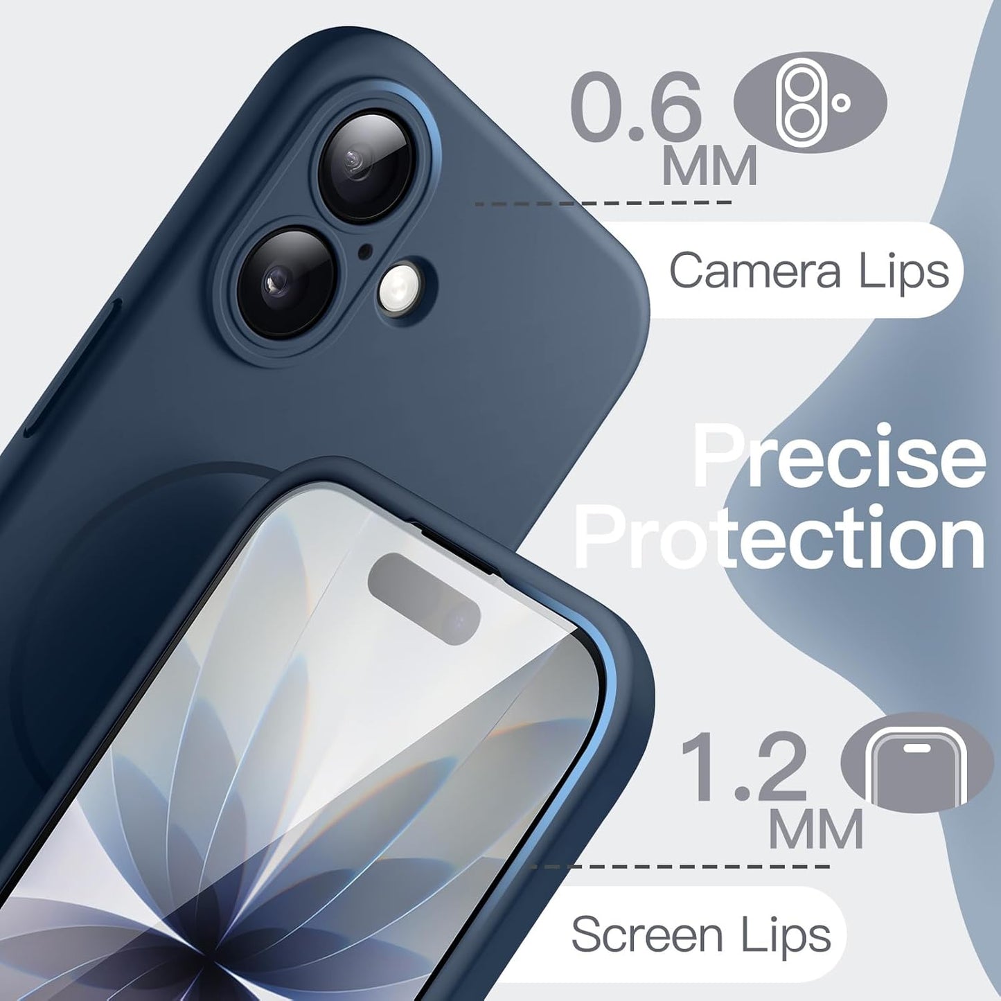 JETech Magnetic Basic Cases Silicone iPhone 17 6.3" Case - Navy Blue NEW