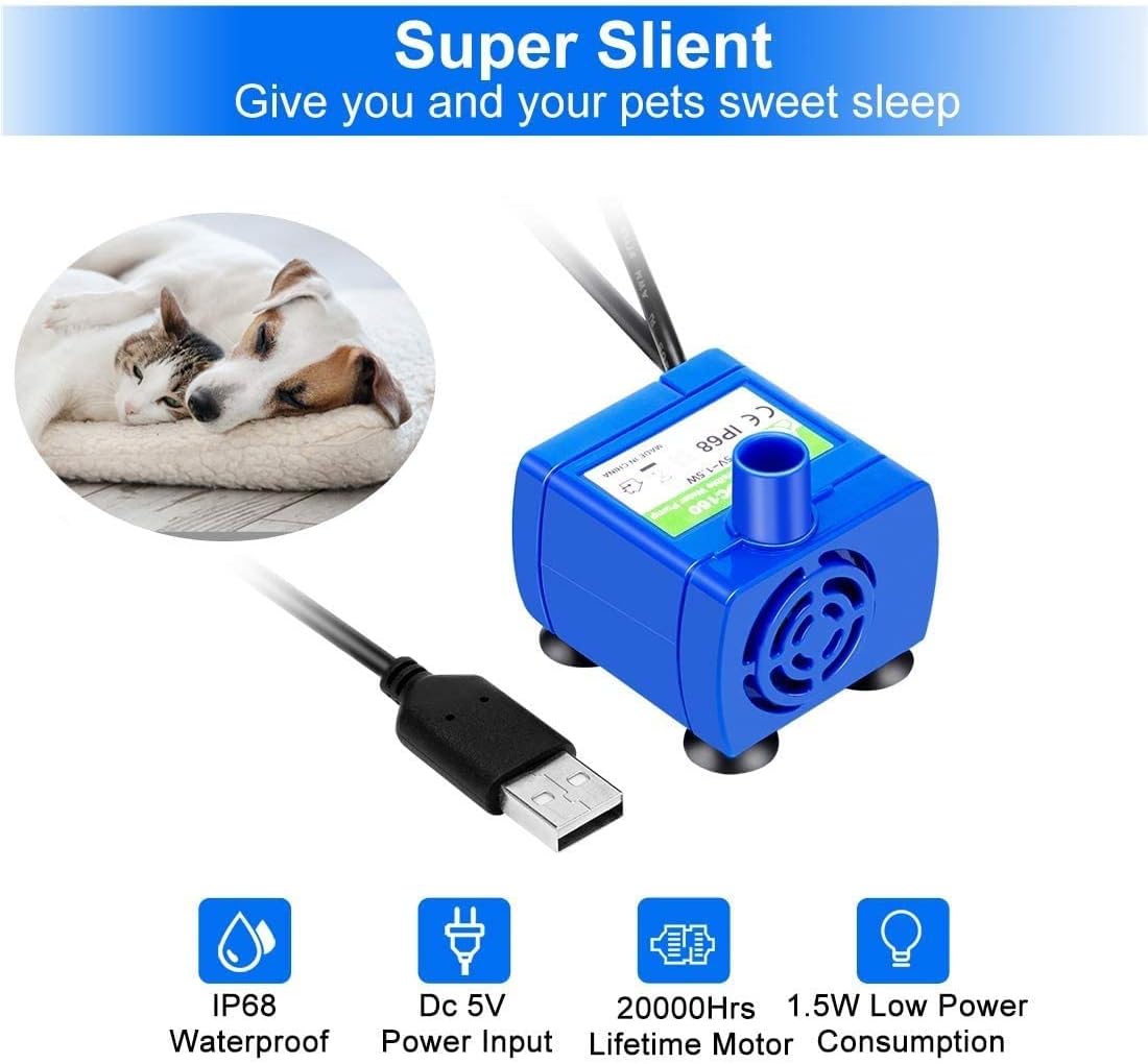 MAOCG Blue Fountains Pet Water Fountain Pump Replacement Accessory for DEMO