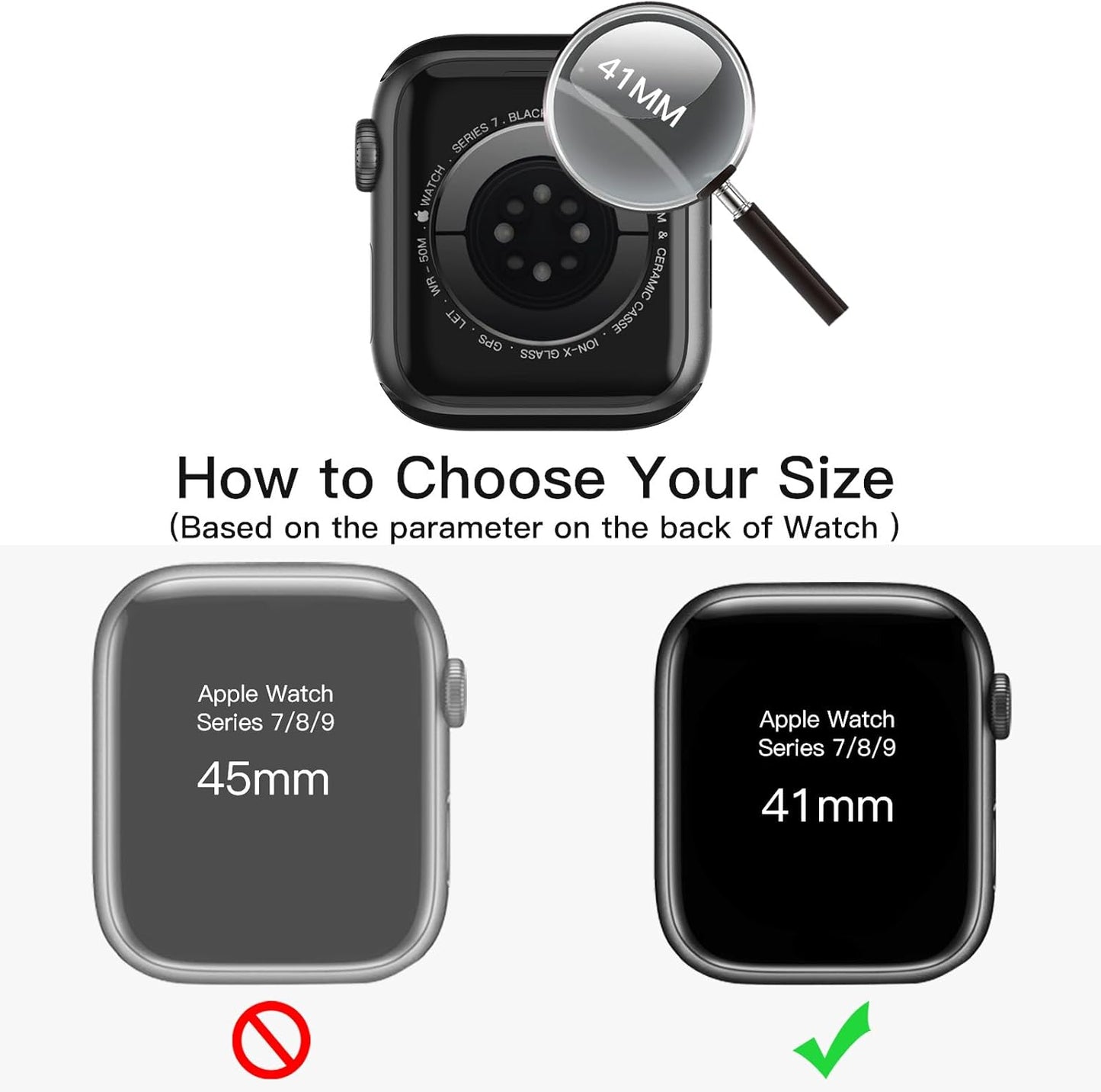 JETech Black Screen Protector for Apple Watch Series 9 8 7 41mm - Durable DEMO