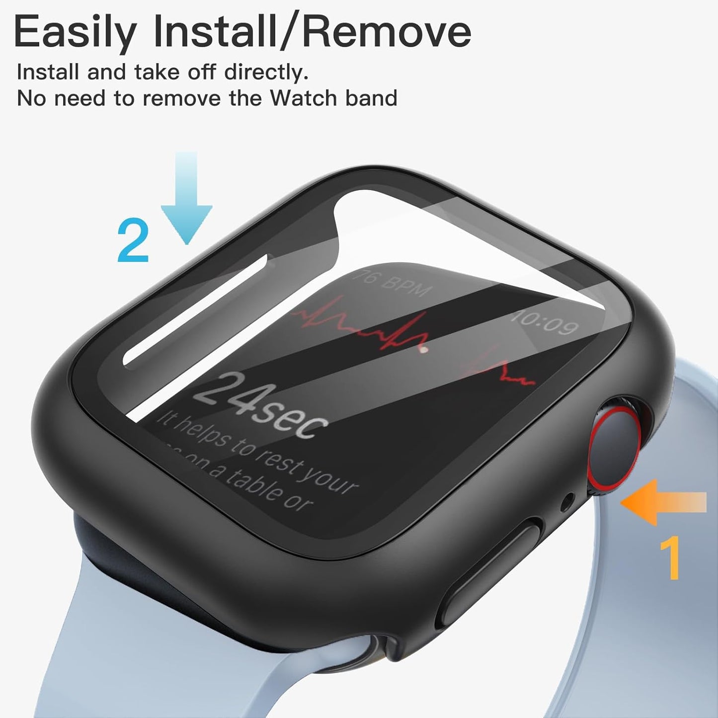 JETech Black Screen Protector for Apple Watch Series 9 8 7 41mm - Durable DEMO